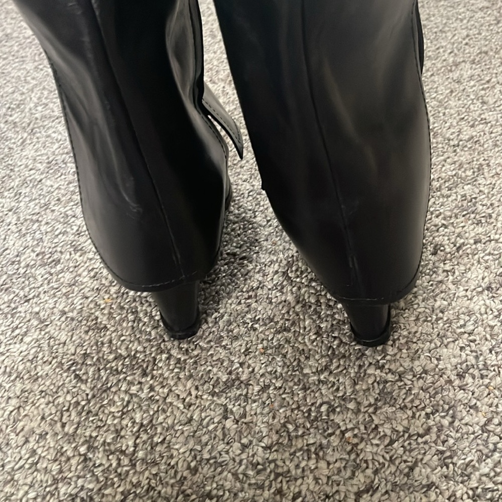 Vince Camuto Black Leather Wedge Boots - Picture 7 of 9